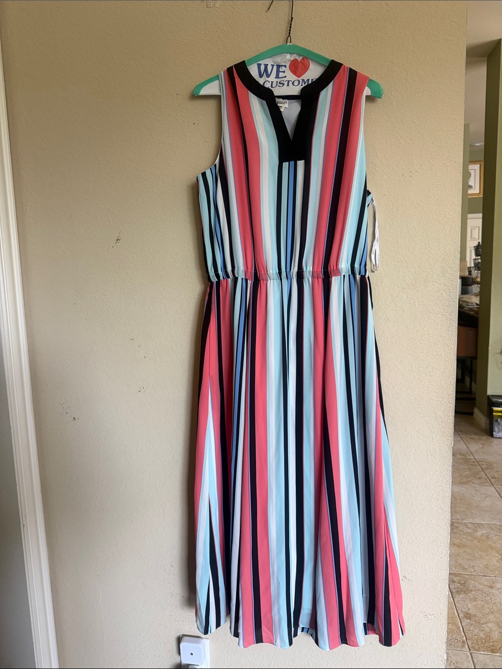 Anne Klein Black and White Mixed Print Top